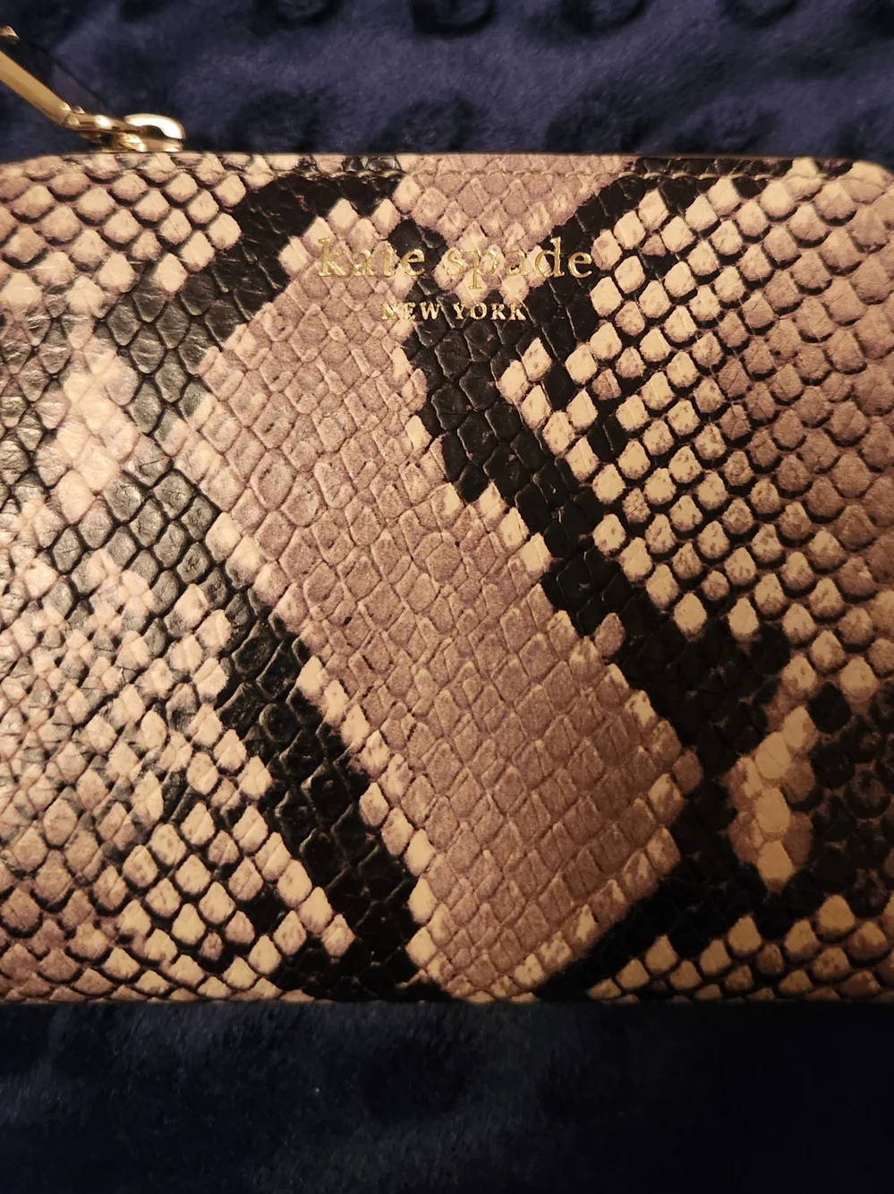 kate spade Snake-Print Beige and Black Satchel with Wallet And Crossbody Strap